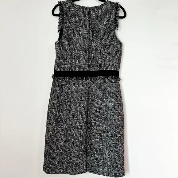 J. Crew Sparkling Constellation Sheath Dress Black Metallic Tweed Sz 12T Tall - Picture 5 of 13